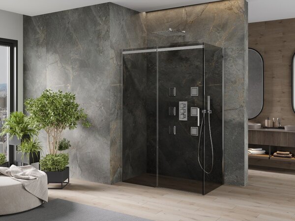 Mexen Omega zuhanykabin 130x70cm, 8mm üveg, króm profil-szürke üveg, 825-130-070-01-40