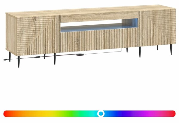 VidaXL LED TV szekrény Sonoma Tölgy Szerelt Fa