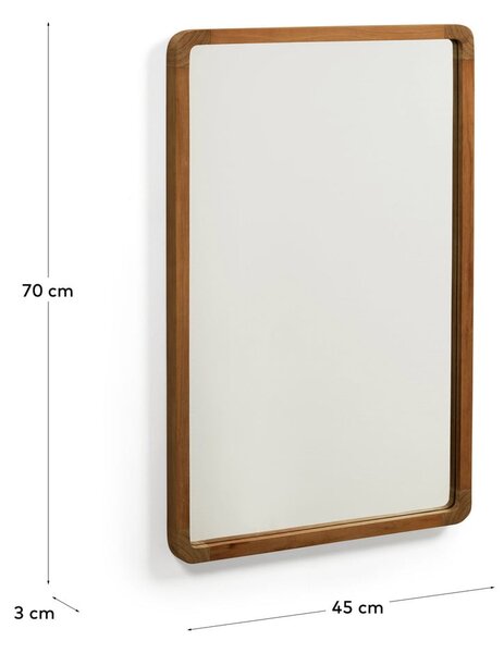 Fali tükör tömörfa kerettel 45x70 cm Shamel – Kave Home