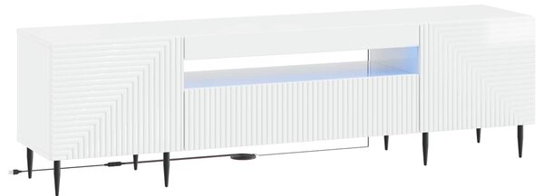 VidaXL LED TV szekrény Magasfényű Fehér Szerelt Fa