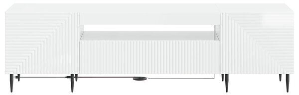 VidaXL LED TV szekrény Magasfényű Fehér Szerelt Fa