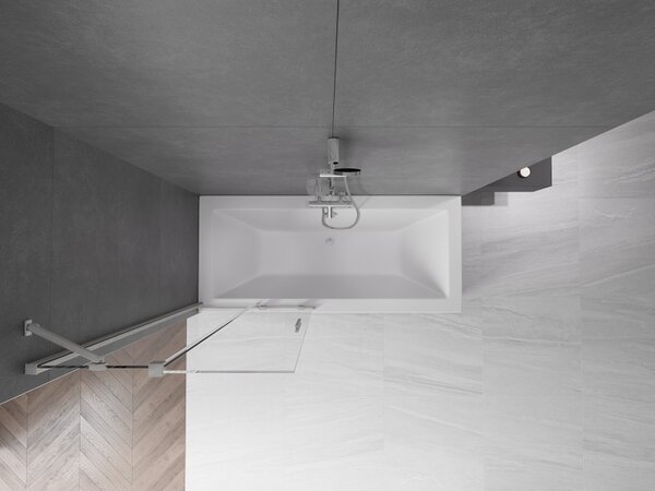 Mexen Velar, 2 szárnyas eltolható kádparaván 80 x 150 cm, 8mm átlátszó üveg, csiszolt acél, 896-080-000-01-97
