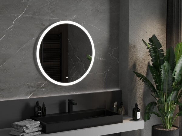 Mexen Oro, Kerek LED háttérvilágítású fürdőszobai tükör 80cm, 6000K, Páramentes fűtőbetét, 9824-080-080-611-00