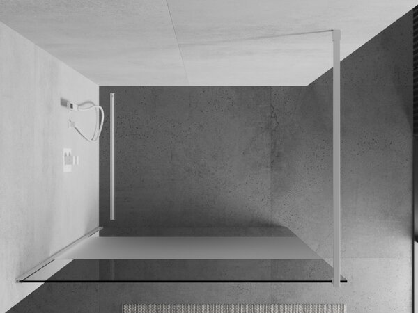 Mexen Kioto, Walk-In zuhany paraván 70 x 200 cm, 8mm átlátszó / jegesedés üveg, fehér profil, 800-070-101-20-35