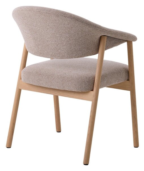 Bézs tölgyfa karfás étkezőfotel szett 2 db-os Elk – Unique Furniture
