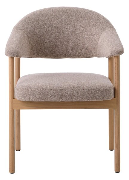 Bézs tölgyfa karfás étkezőfotel szett 2 db-os Elk – Unique Furniture