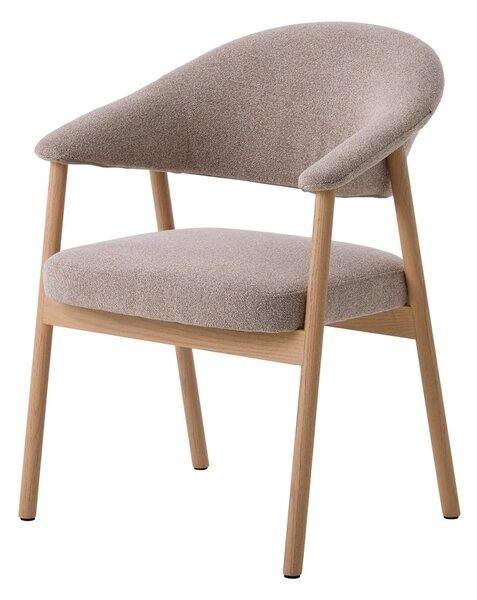 Bézs tölgyfa karfás étkezőfotel szett 2 db-os Elk – Unique Furniture