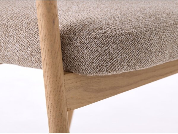 Bézs tölgyfa karfás étkezőfotel szett 2 db-os Elk – Unique Furniture