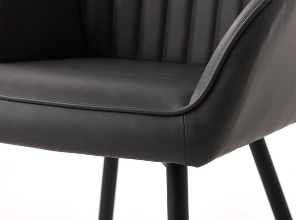 Sötétszürke kárpitozott karfás étkezőfotel szett 2 db-os Nolan Stripe – Unique Furniture