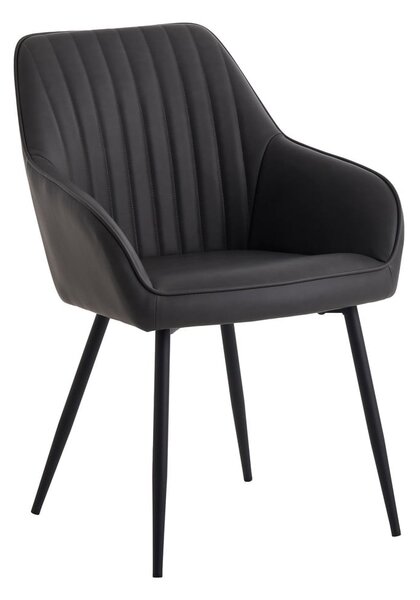 Sötétszürke kárpitozott karfás étkezőfotel szett 2 db-os Nolan Stripe – Unique Furniture