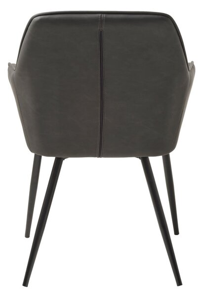 Sötétszürke kárpitozott karfás étkezőfotel szett 2 db-os Nolan Stripe – Unique Furniture