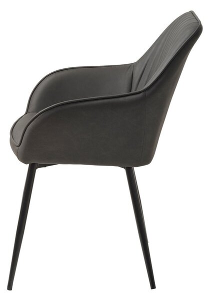 Sötétszürke kárpitozott karfás étkezőfotel szett 2 db-os Nolan Stripe – Unique Furniture