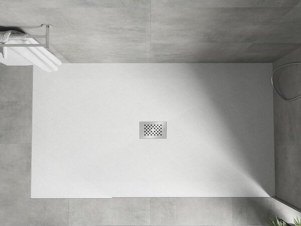 Mexen Hugo, négyszögletes zuhanytálca SMC 150 x 100 cm, fehér, acél huzat, 42101015-X