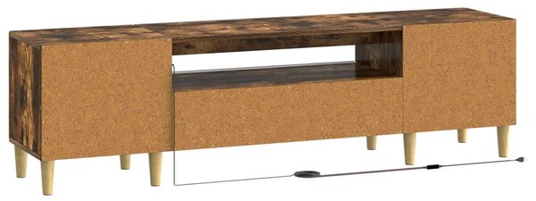 VidaXL LED TV szekrény Füstös Tölgy Szerelt Fa