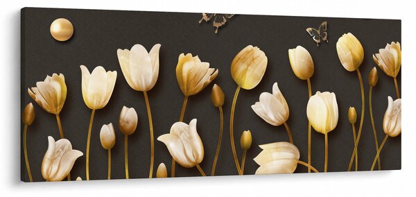 Kép - Tulipánok - absztrakt (120x50 cm)