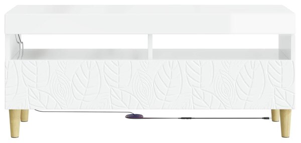 VidaXL LED TV szekrény Magasfényű Fehér Szerelt Fa