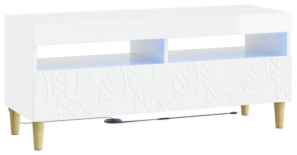 VidaXL LED TV szekrény Magasfényű Fehér Szerelt Fa