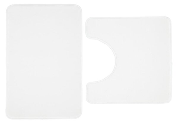 Fehér memóriahab fürdőszobai kilépő szett WC-hez, 2 db-os 50x80 cm Anti-Bacterial – Catherine Lansfield