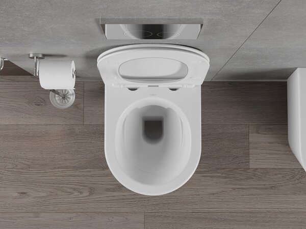 Mexen Rico Rimless függő WC + vékony, lassan eső hőre keményedő ülőke, fehér matt, 30724001