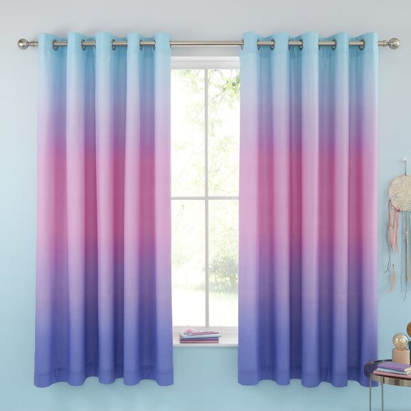 Rózsaszín-lila gyerek függöny 2 db-os 168x183 cm Ombre Rainbow Clouds – Catherine Lansfield