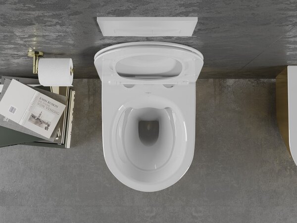 Mexen Lena, függő WC csésze 480x360x355 mm, fehér - arany, 30224006