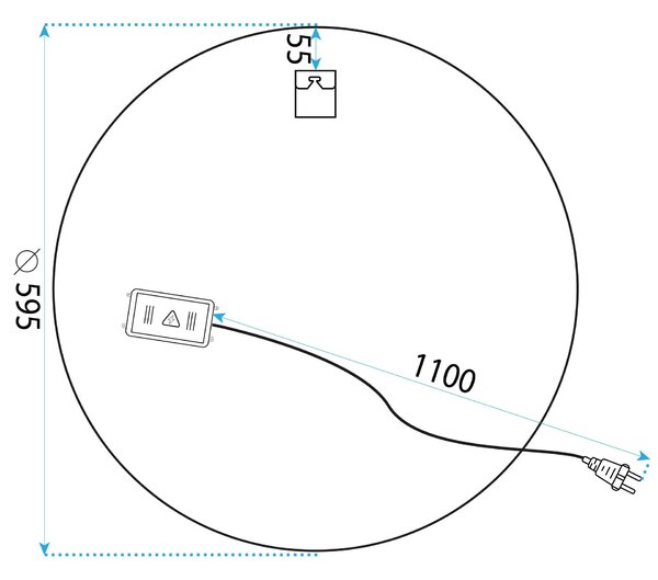 Tükör LED 60cm H108