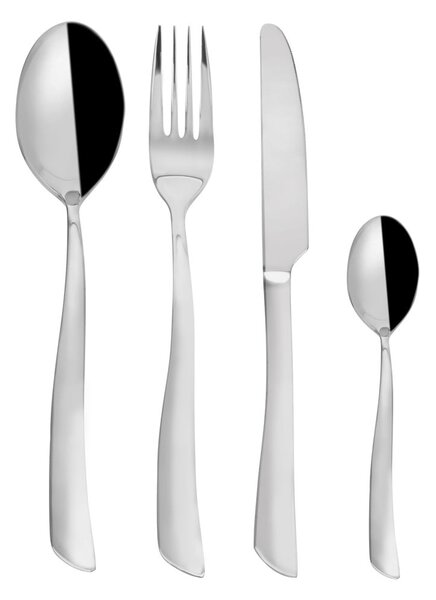 Ezüstszínű rozsdamentes acél evőeszköz készlet 24 db-os Shape – Orion