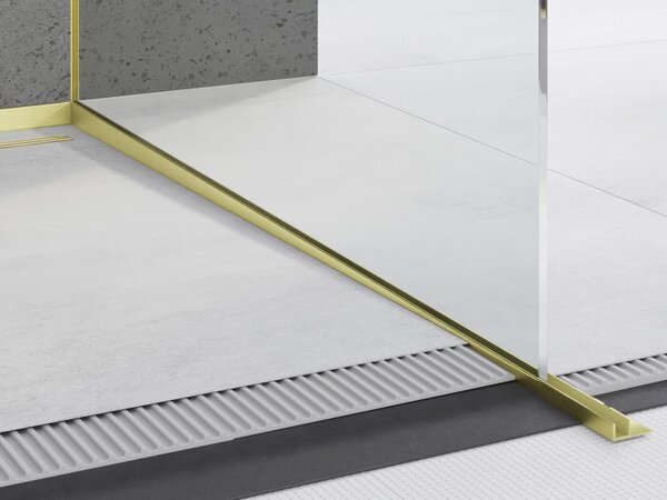 Mexen Line-B üvegcsík 120 cm jobb oldali, matt arany, 185504120R