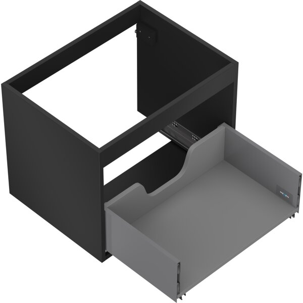 Mexen Box-A, fali szekrény 60 cm, 1 fiók, matt fekete, 91AX0-0600-470-1-71