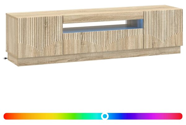 VidaXL LED TV szekrény Sonoma Tölgy Szerelt Fa
