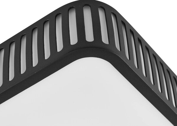 Lindby LED kültéri mennyezeti lámpa Lurinda, 26 cm fekete, IP44, Fekete, Alumínium, Modern