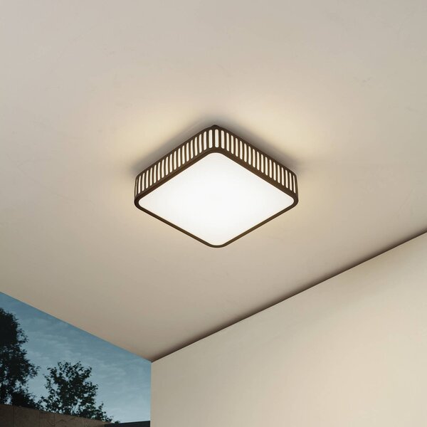 Lindby LED kültéri mennyezeti lámpa Lurinda, 26 cm fekete, IP44, Fekete, Alumínium, Modern