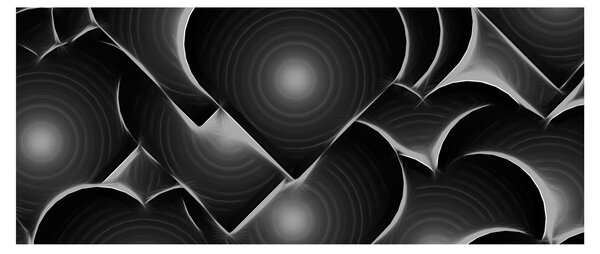Fekete-fehér szív képe (120x50 cm)
