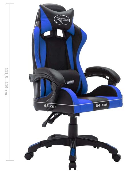 Gamer Szék - RGB LED - Kék-Fekete