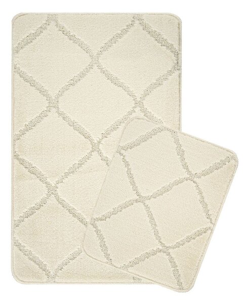 Krémszínű fürdőszobai kilépő szett 2 db-os 50x80 cm Cizgili – Foutastic