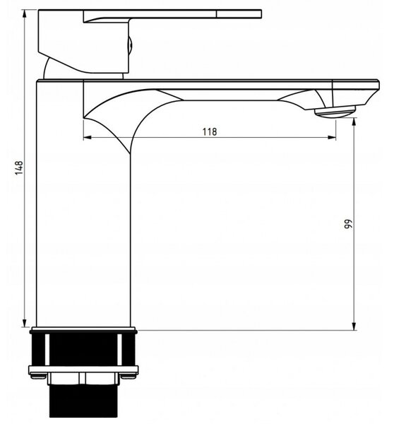 Mexen MILO - mosdó csaptelep, fekete, 71300-70