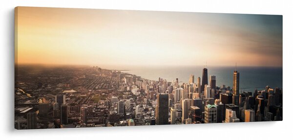 Naplemente képe a város felett (120x50 cm)