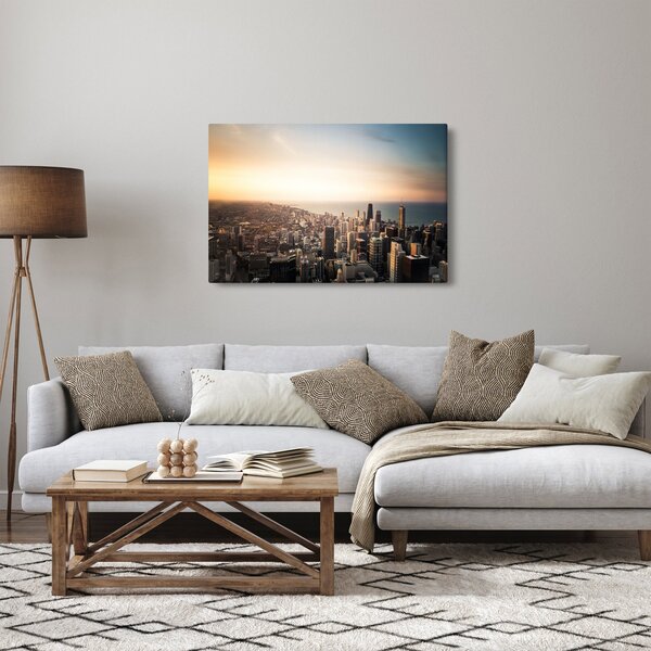 Naplemente képe a város felett (90x60 cm)