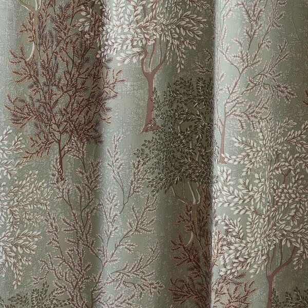 Zöld függöny szett 2 db-os 117x137 cm Woodland Trees – Catherine Lansfield