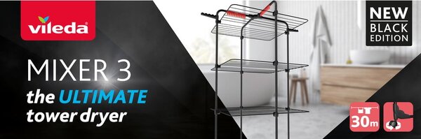 Fekete ruhaszárító 30 m Mixer 3 – Vileda
