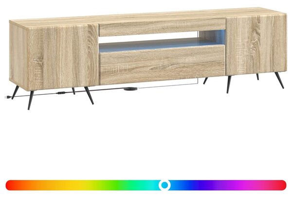 VidaXL LED TV szekrény Sonoma Tölgy Szerelt Fa