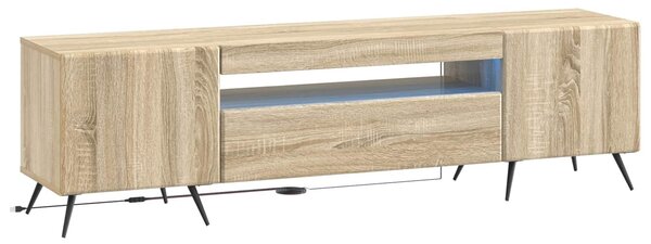 VidaXL LED TV szekrény Sonoma Tölgy Szerelt Fa