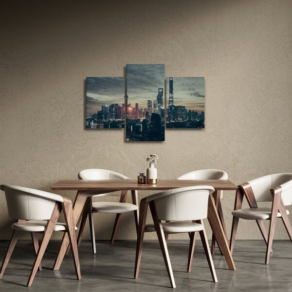 Város képe alkonyatkor (90x60 cm)