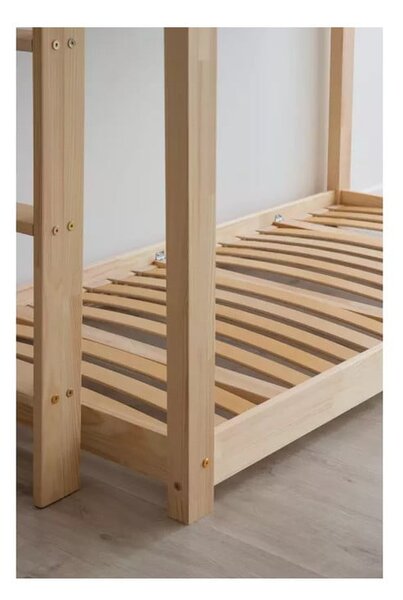 Natúr színű ágyneműtartós gyerekágy ágyráccsal 90x200 cm DMPB – Adeko