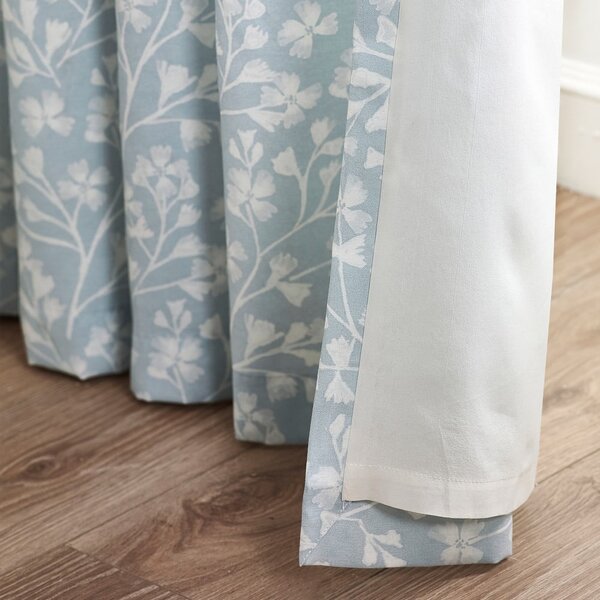 Kék függöny szett 2 db-os 168x137 cm Brooke Floral – Catherine Lansfield