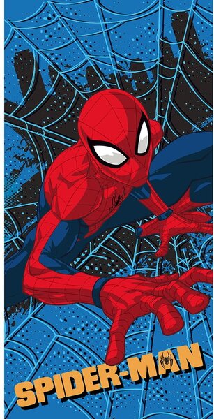 Piros-kék mikroszálas gyerek fürdőlepedő 70x140 cm Spider-man – Jerry Fabrics
