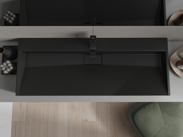 Mexen Ava, konglomerátumból készült munkalap mosogató 1/O 120 x 46 cm, fekete matt, 23011271