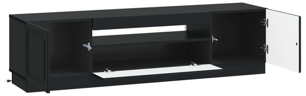 VidaXL LED TV szekrény Fekete Szerelt Fa