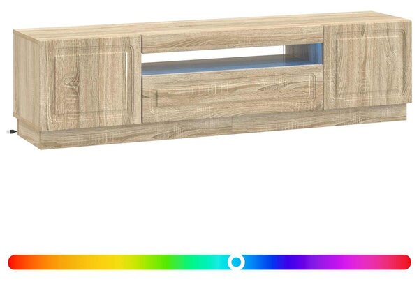 VidaXL LED TV szekrény Sonoma Tölgy Szerelt Fa