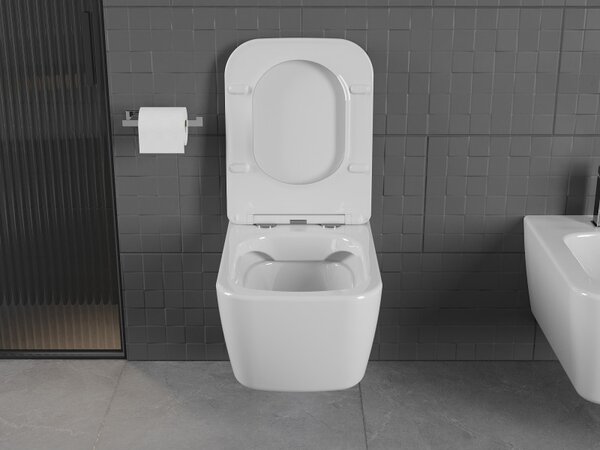 Mexen STELLA Perem nélküli, függő WC csésze, 51 x 35 cm, fehér, 3368XX00